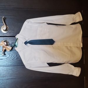 White dress shirt, tie and bow tie